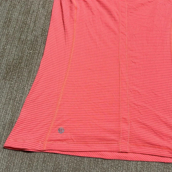 Lululemon Run Turn It Up Tee Woman's Size 6 Pop Orange Reflective Stretch Top - Picture 7 of 8